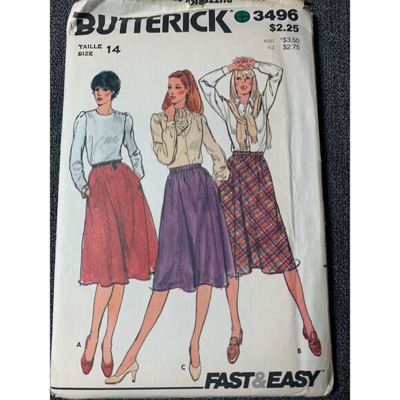 Butterick Misses Skirt Sewing Pattern sz 14 3496 - uncut - Picture 12 of 12